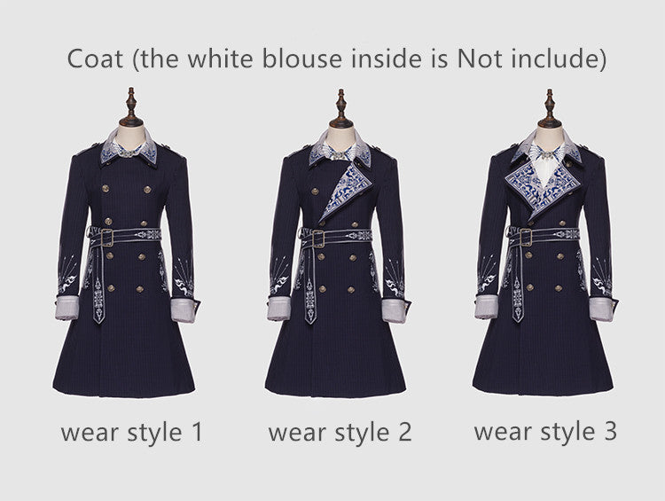 Youpairui - Sheffield - British Military Navy Blue Ouji Lolita Set