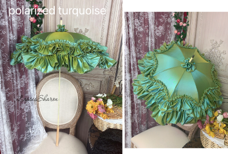 Vintage Luxurious European Style Wedding Lolita Parasol Multicolors pagoda-shape parasol shining fabric turquoise 