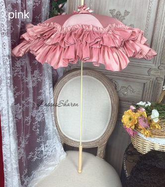 Vintage Luxurious European Style Wedding Lolita Parasol Multicolors pagoda-shape parasol pink 