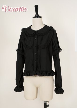 (Buyforme)Vcastle~Fondant Horse~Doll Collar Lolita Short-Sleeves Blouse M black  