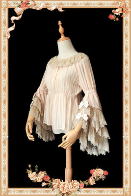 Infanta - Party in Fairy Tale Town - Princess Sleeves Lolita Blouse One Size dark apricot