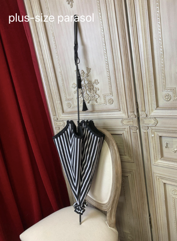 Vintage Victorian Wedding Black and White Stripes Lolita Parasol   