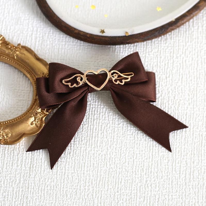 Xiaogui - Handmade Kawaii Bow Clips Brooch Multicolors coffee brown fish-mouse clips