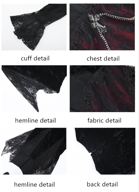 Blood Supply - Rose Cemetery - Dark Red Velvet Mermaid Gothic Lolita Dress