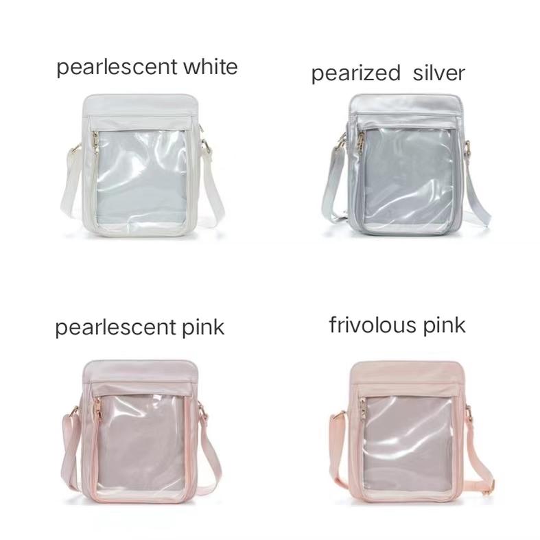 BerryQ - Casual Lolita Transparent Crossbody Ita Bag pearlescent white