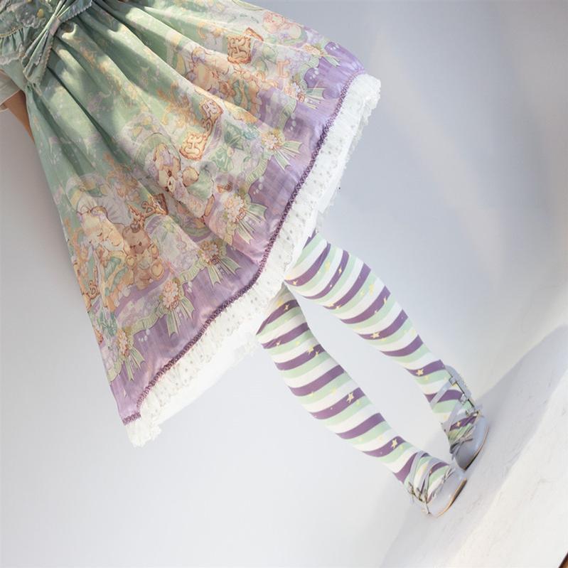 Yukine's Box - Macaron Lolita Cute Stripe Socks 7060:78276
