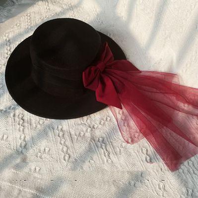 Uncle's Workshop - Rich Girl - Elegant Lolita Blouse and Skirt S Black Hat + Red Bow Only