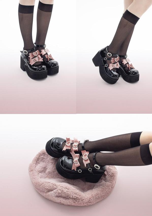 (Buy For Me)~Sheep Puff~Sweet Lolita Heel Punk Platform Shoes   