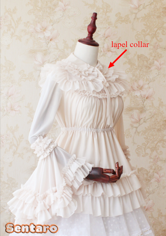 Sentaro - Shufrey - Classic Elegant Multicolor Lolita Blouse One Size ivory lapel collar only