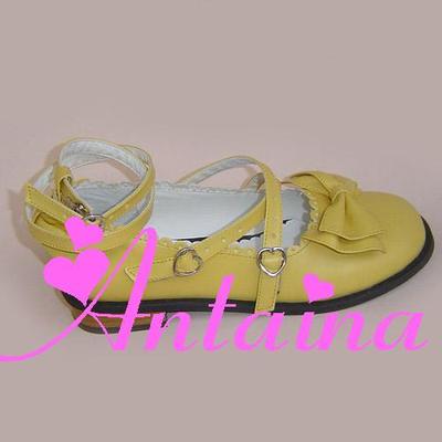 Antaina~ Japanese Style Lolita Tea Party Shoes Size 34-37 34 matte milk yellow (heel 2.5cm) 