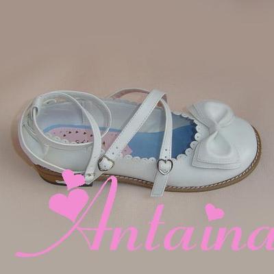 Antaina~ Japanese Style Lolita Tea Party Shoes Size 46-49 matte white-low heel 2.5cm 46 