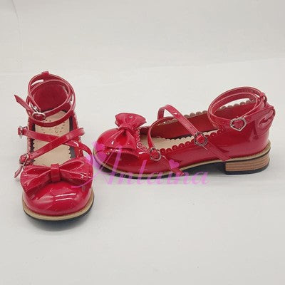 Antaina~ Japanese Style Lolita Tea Party Shoes Size 34-37 34 shining wine red 