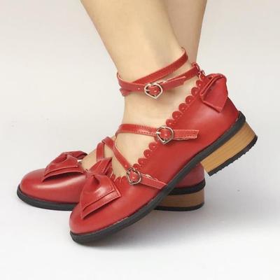 Antaina~ Japanese Style Lolita Tea Party Shoes Size 34-37 34 normal wine red 