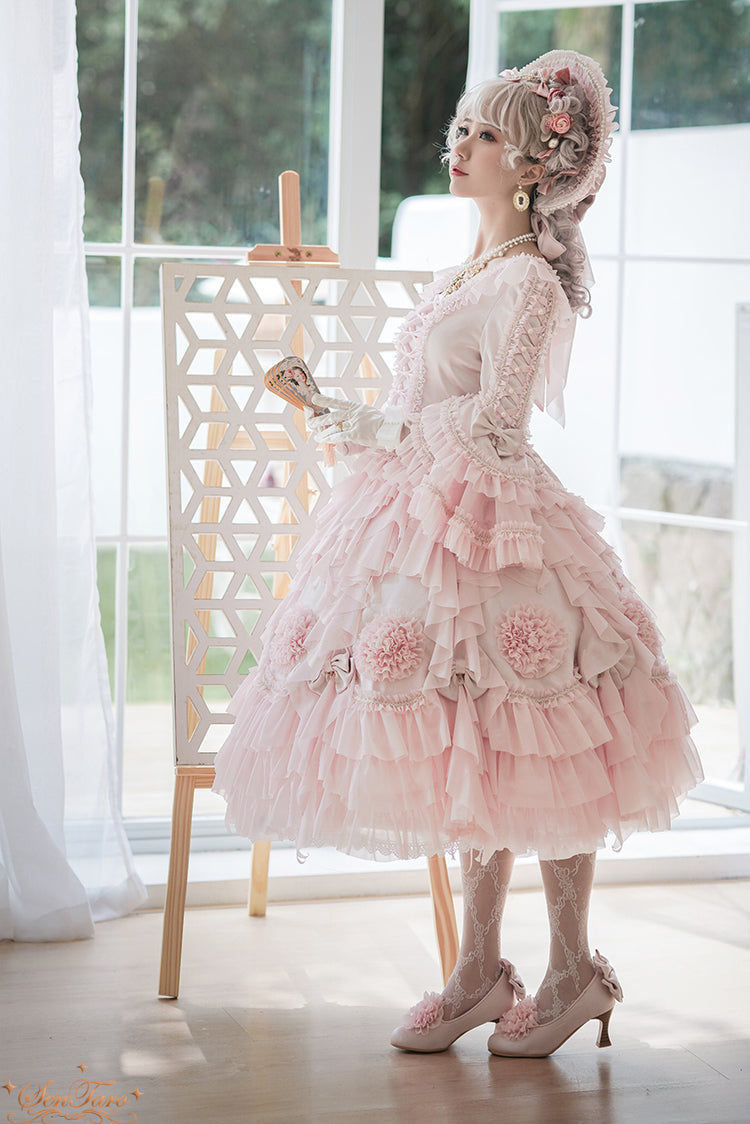 Sentaro~Snow Ear~ Rococo Lolita OP Tea Party Dress 4108:16593