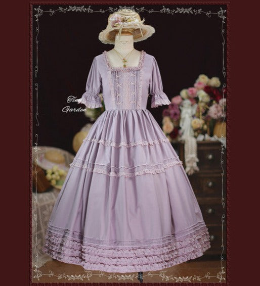 Tiny Garden - Vintage Prom - Elegance Pin Tucks Lolita OP Dress