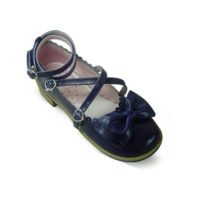 Antaina~ Japanese Style Lolita Tea Party Shoes Size 46-49 ultramarine blue-low heel 2.5cm 46 