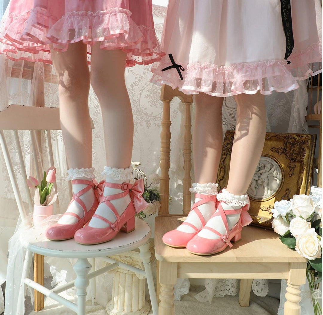 MODO~Follow in the Moonlight~Sweet Lolita Round Toe Shoes with Large Bow