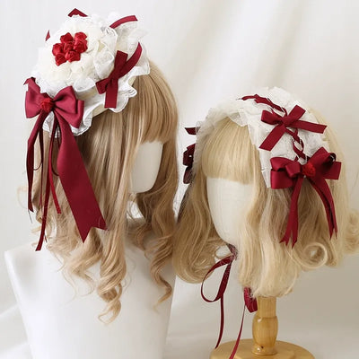 Xiaogui~Elegant Lolita Hairband Dark Red Headwear   