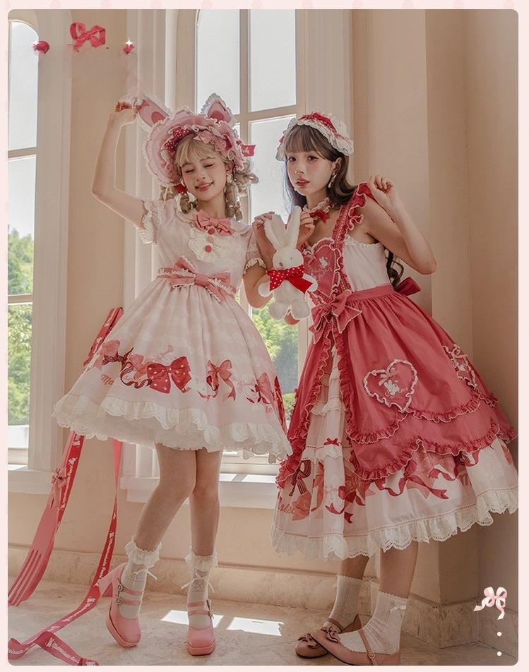 Mademoiselle Pearl~Bow Rabbit~IP Collab Sweet Lolita OP in Multiple Styles
