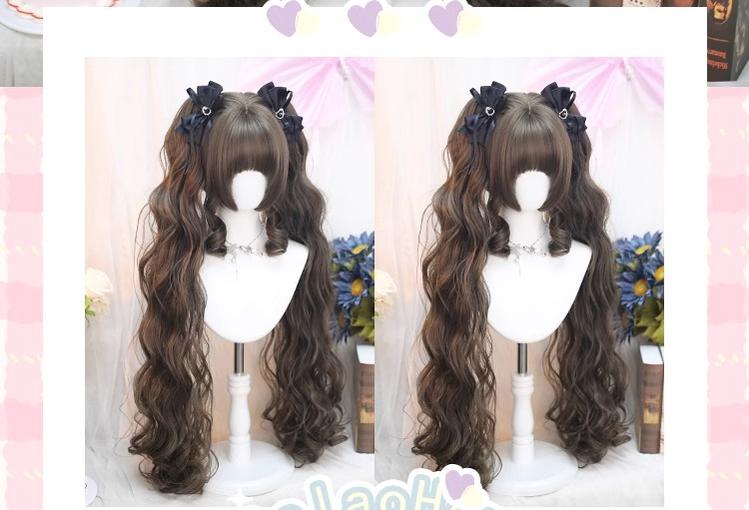 Dalao Home~Curly Lolita Wig Double Ponytails Natural Wig