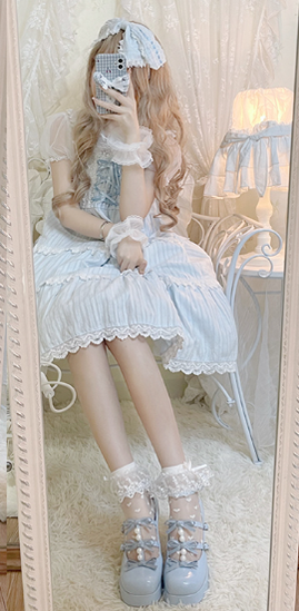 Pure Tea For Dream~Sweet Lolita Platform Pearl Bow Shoes 16296:217894
