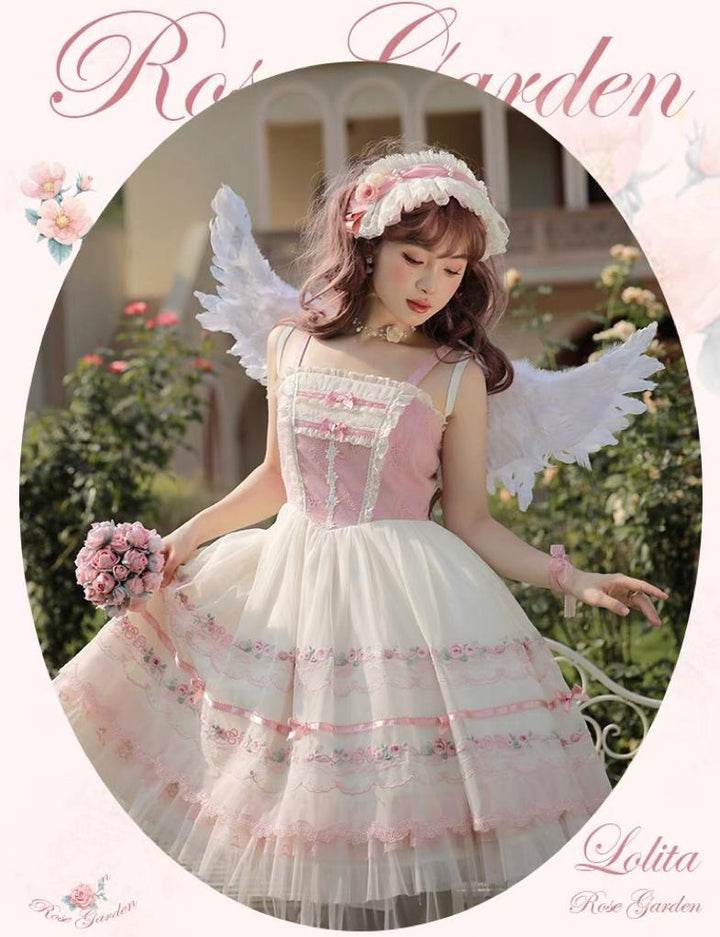 Mademoiselle Pearl~Rose Garden~Elegant Lolita Dress Bridal Floral Dress   