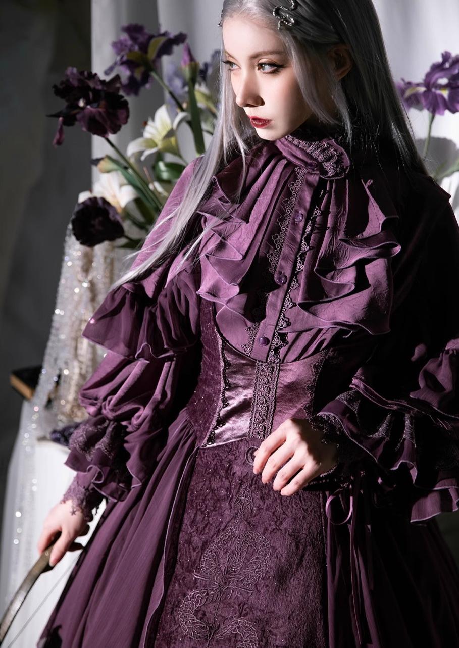 ZJstory~Dragon Bone Cemetery~Gothic Lolita JSK Set with Dragon and Snake Skeleton Embroidery 42699:750644