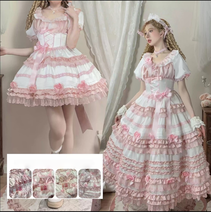 Uncle Wall Original~Stacked Black Currant~Gothic Lolita OP Dark Adjustable Lolita Dress (L M S) 39928:764566