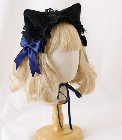 Xiaogui~Gothic Lolita Headband Cat Ear Hairpin   