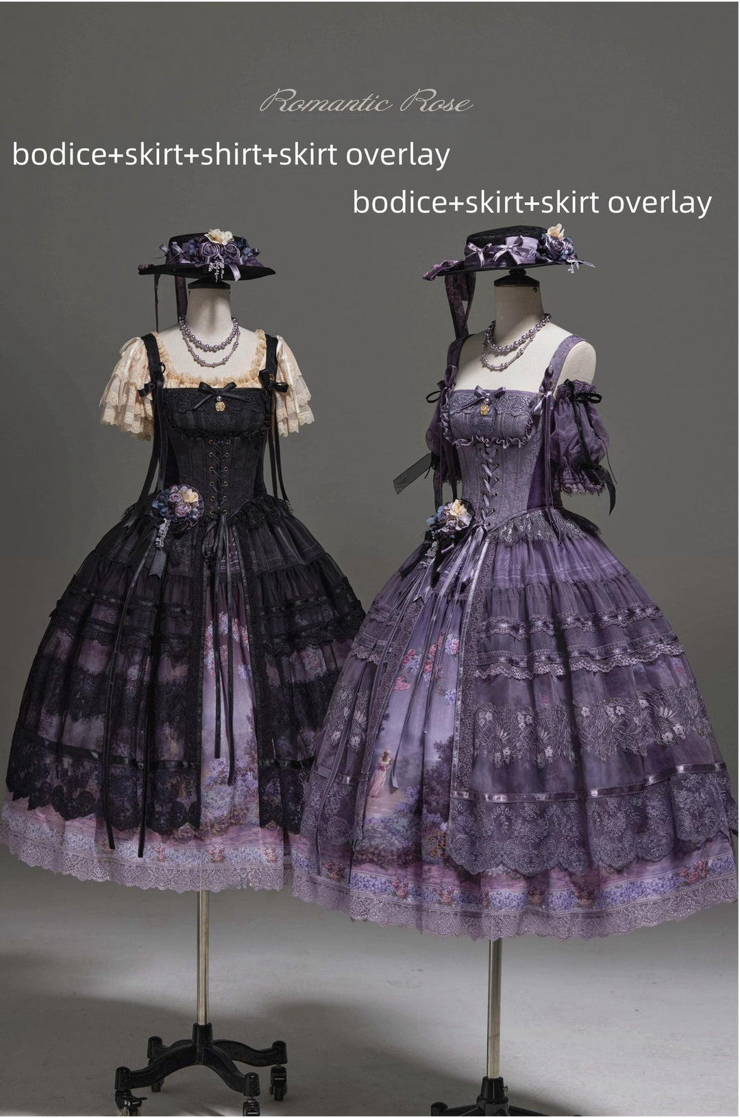 ZUOlanrichen~Romantic Rose~Classic Lolita Dress Set Printed JSK Skirt with Bodice (L M S XL XXL) 42157:729537