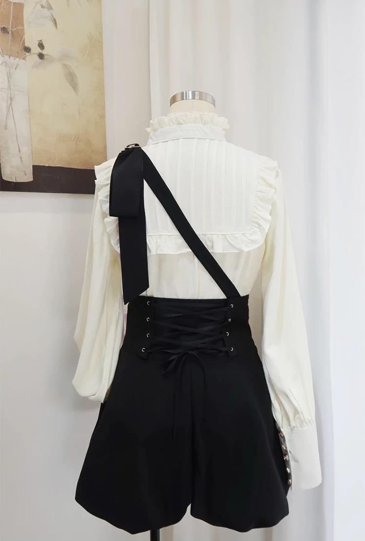Eternal Night Echo - Ouji Lolita Blouse and Bubble Shorts, Detachable Suspender 45451:850715