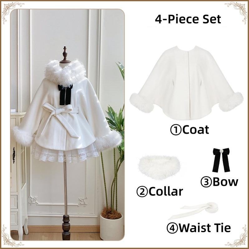 Winter Island Memory - Elegant Lolita Winter Coat & OP Dress Set