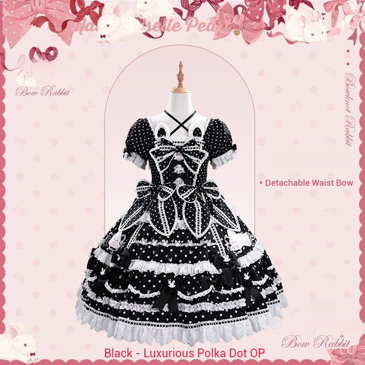 Mademoiselle Pearl~Bow Rabbit~IP Collab Sweet Lolita OP in Multiple Styles (L M S XL XS) 43054:764037