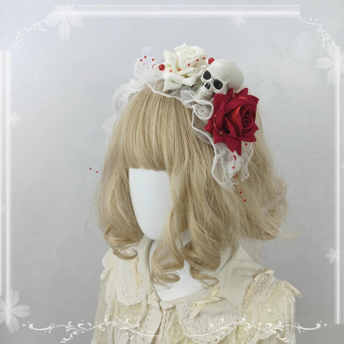 Cocoa Jam - Halloween Gothic Lolita Accessories, White Bride Style 43903:789546