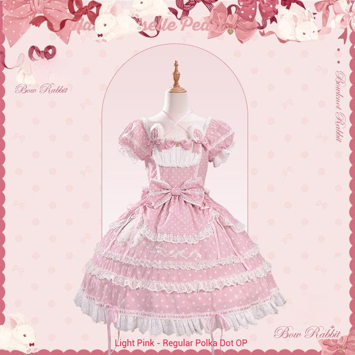 Mademoiselle Pearl~Bow Rabbit~IP Collab Sweet Lolita OP in Multiple Styles (L M S XL XS) 43054:764035