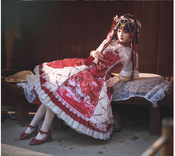 (Buyforme)Two Rural Cats~Nine-Color Deer Chinese Style Lolita Dress  Set   