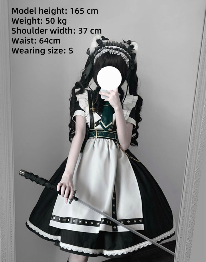 Forest Fluorescent Carps~Girl's Weapon~Military-Inspired Maid Lolita OP Suit