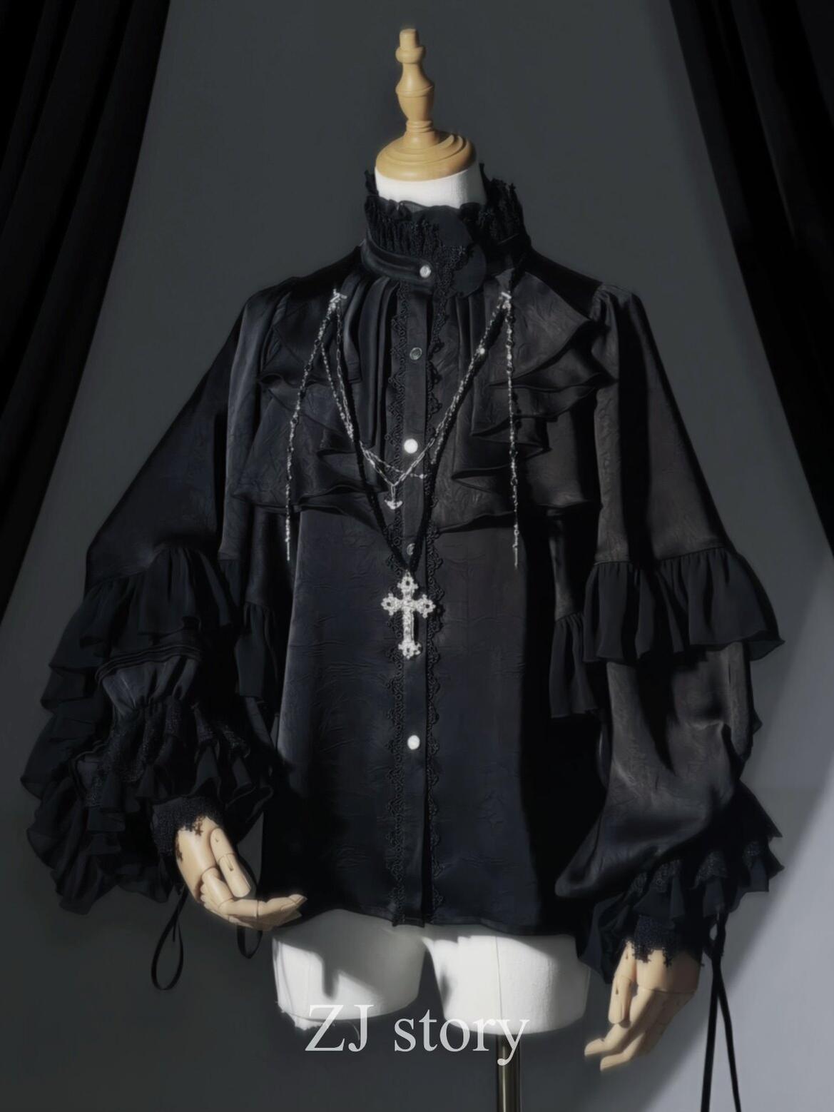Dragon Bone Cemetery - Gothic Lolita Long Sleeve Blouse (L M S) 13668:840107