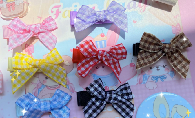 Bear Doll~Airdy~Sweet Lolita Bow Peplum Hair Accessory pink bow  