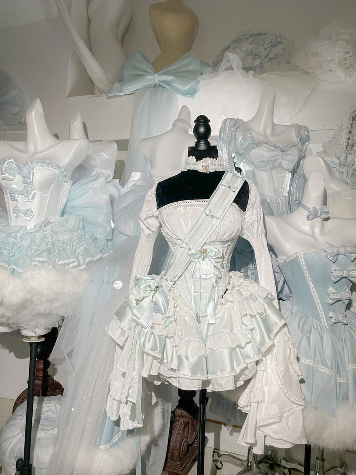 POSHEPOSE~Beauty and Mint Cloud~Sweet Lolita Dress Set High End   