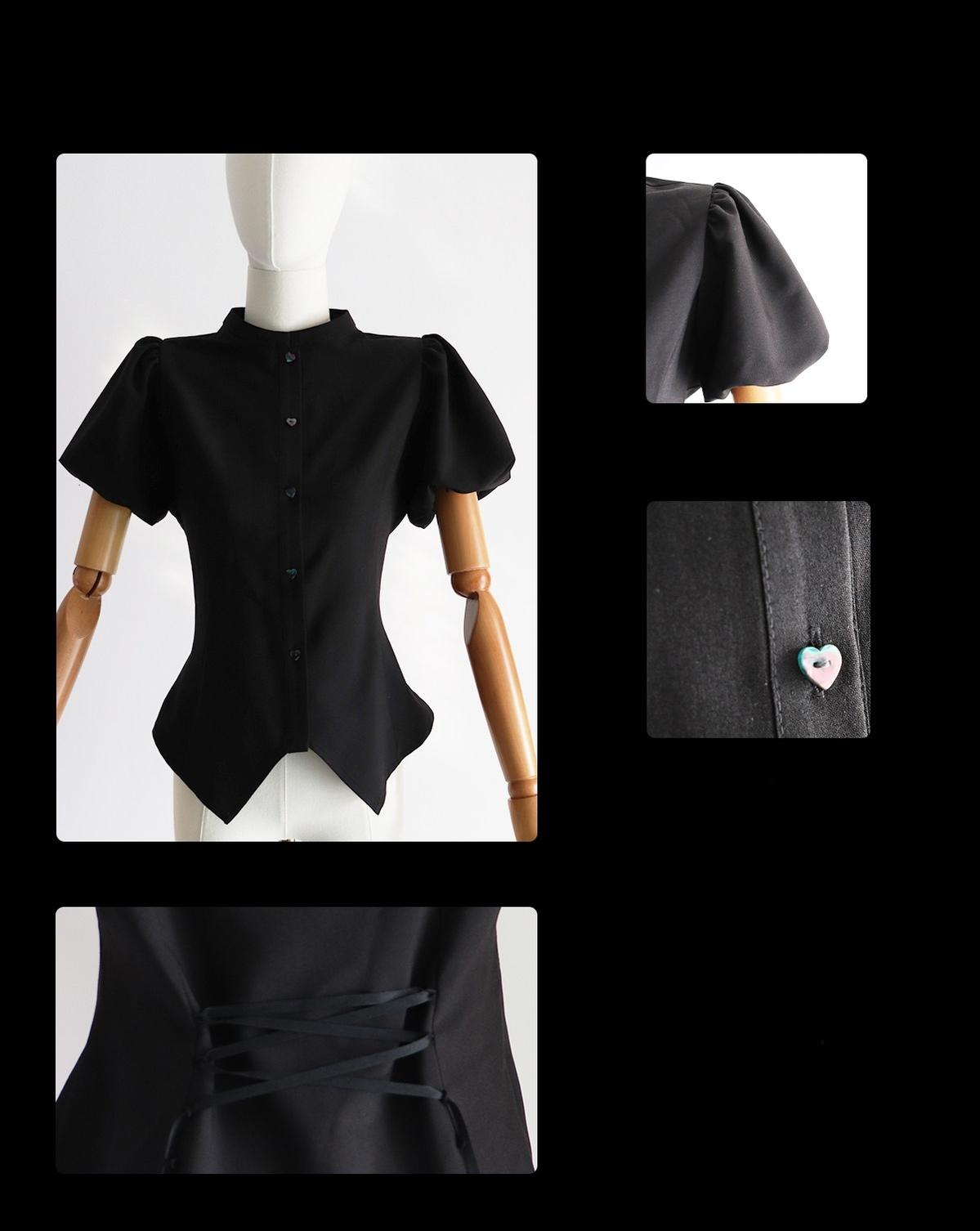 Stellar Orbit Cathedral - Gothic Lolita Hime Sleeve Blouse & Corset & Mamian Skirt Set 45901:867483