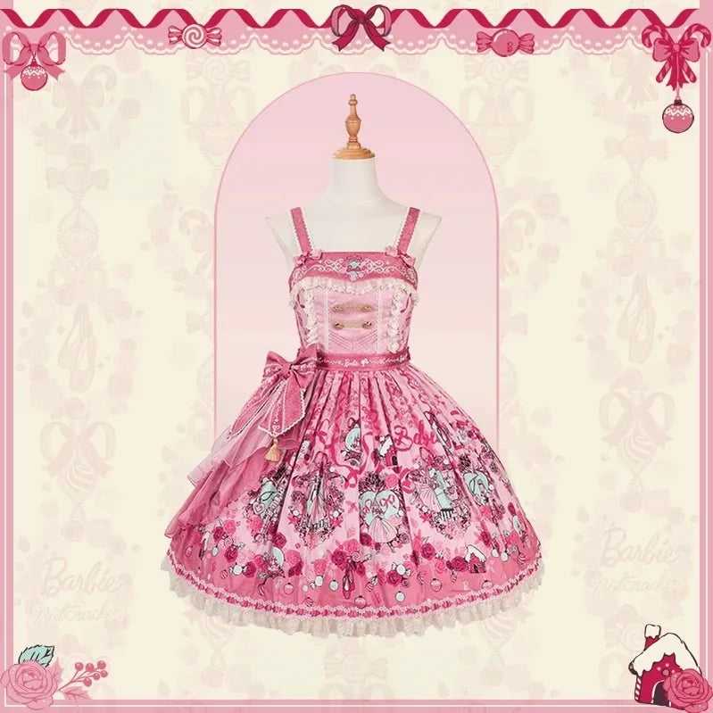 Nutcracker - IP Collaboration Sweet Lolita JSK & OP, Princess & Rose Print (L M S XL XS) 45890:866734
