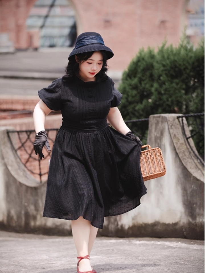 Forest Wardrobe~Forest Gallery~Classic Lolita OP Dress Country Style Tencel Dress S Black 