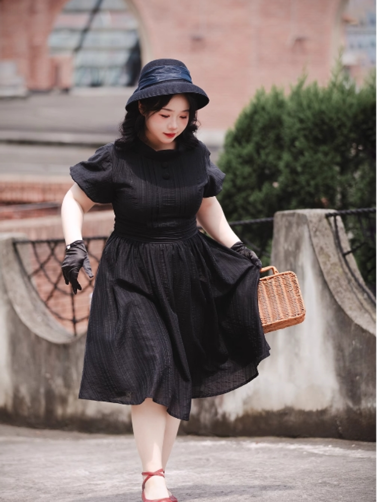 Forest Wardrobe - Forest Gallery - Classic Lolita OP Dress Country Style Tencel Dress S Black