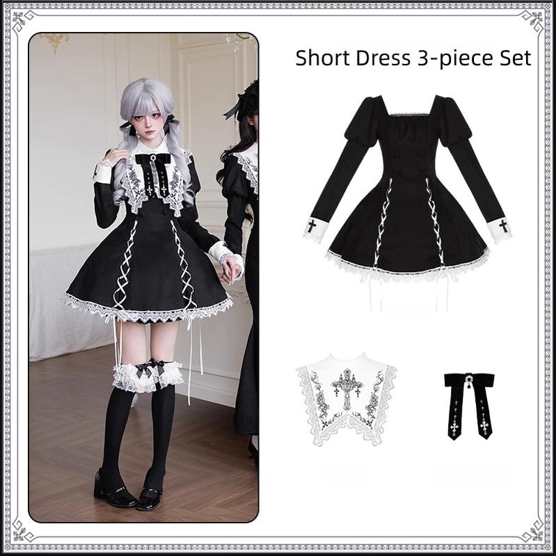With PUJI - Rose Doll - Gothic Lolita Short OP, Mermaid Dress (L M S) 44301:803547