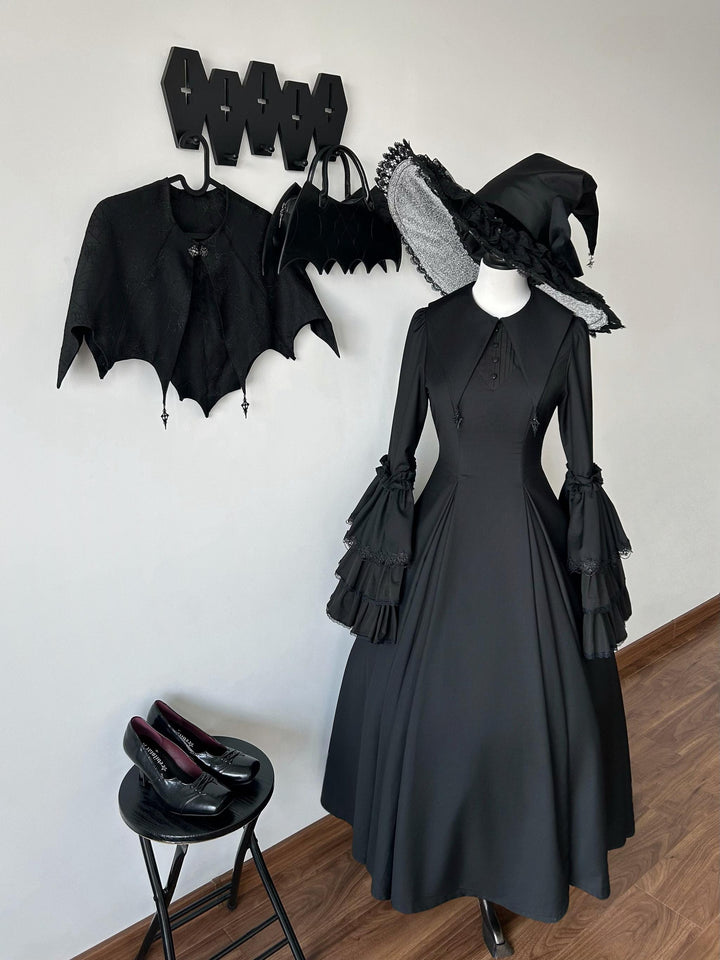 Muppet Mind Ben~Garden Witch~Gothic Lolita Dress Outfit Pointed Collar OP Batwing Cape 41414:772148