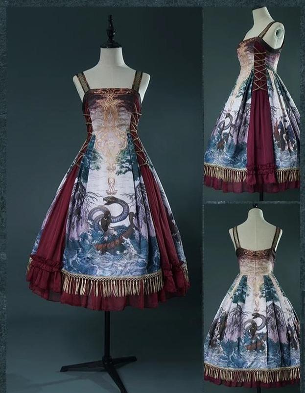 (BFM)FunCcino~Ragnarok~Nordic Style Loki Lolita JSK SK Dress 33160:406634