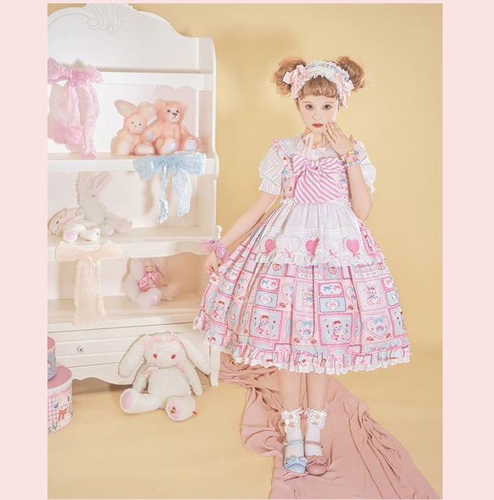Candy House~Soraya Makeup Kit~Sweet Lolita Pink SK and JSK Dresses Small JSK 