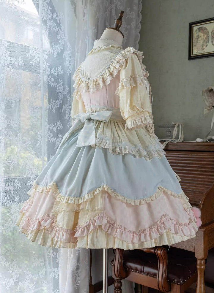 Uncle Wall Original~Dreamy Macaron~Sweet Lolita JSK Dress Solid Color Shirt   