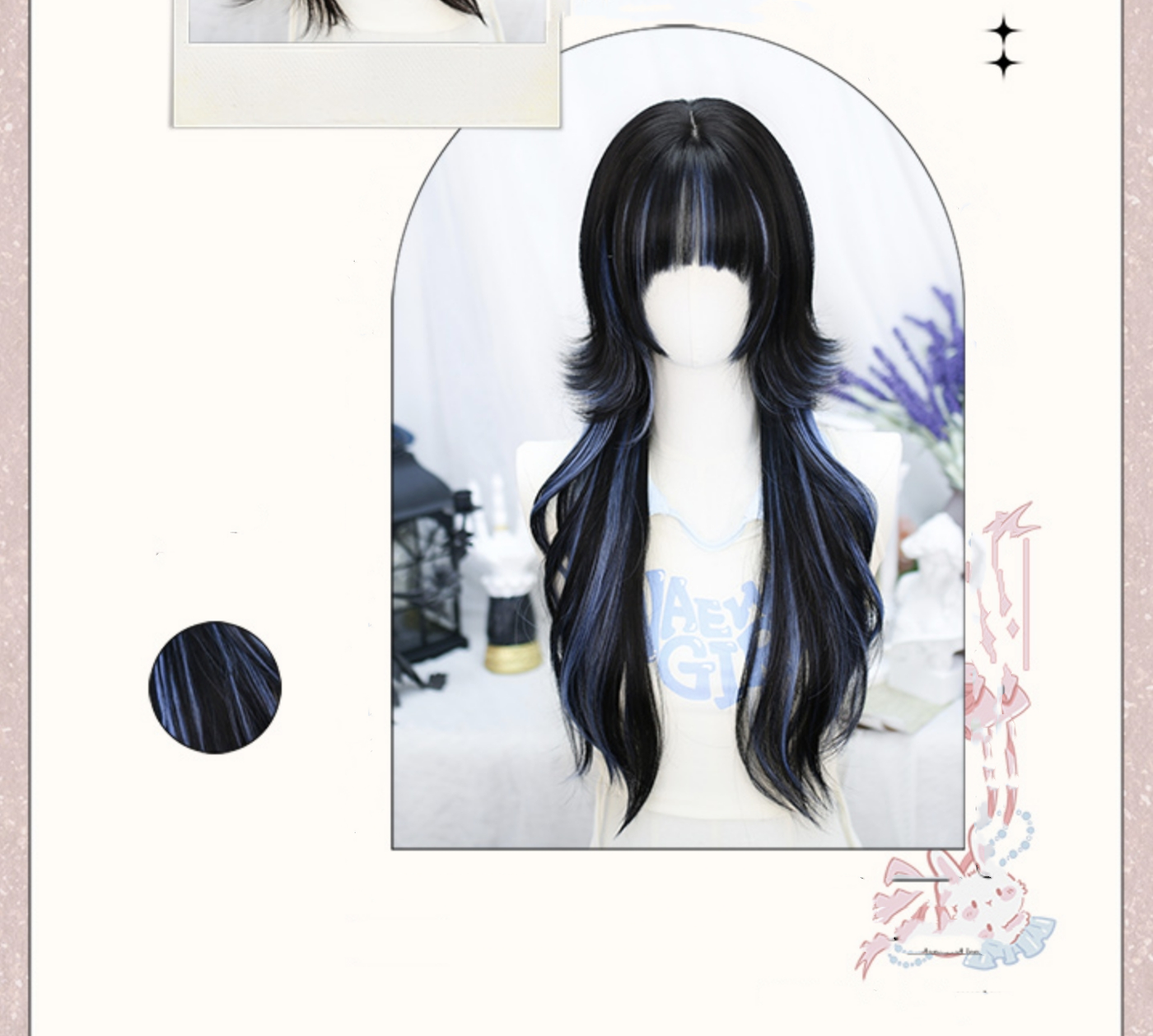 Dalao~Lily~Sweet Lolita Hime Cut Long Curly Wig for JK Girls   